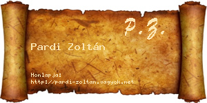 Pardi Zoltán névjegykártya